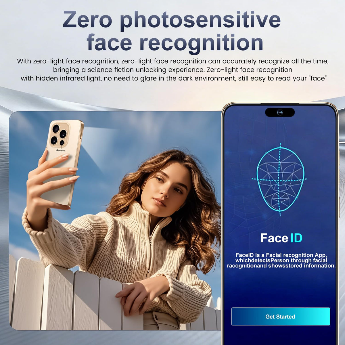 Nawfait 16 PM Smartphone Unlocked Cell Phone, 6.99“ HD Screen5G Phone, 16+512GB phoneunlocked, Android 14.0, 68+108MP Zoom Camera, Fingerprint Button Unlock-and take Photos (Gold)