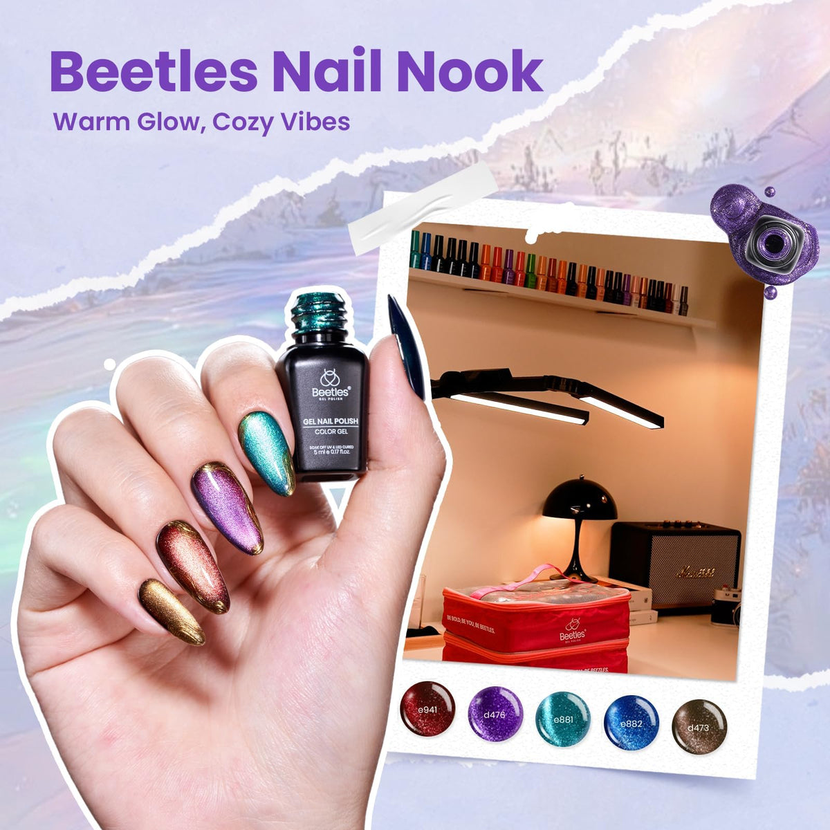 Beetles Gel Nail Polish Set, 119 PCS 100 Colors Gel Polish Kit with Base