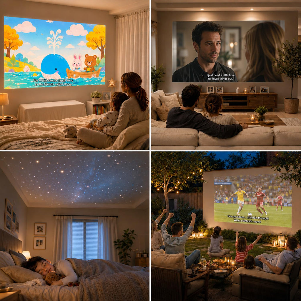 Now with Netflix/1080P-VOPLLS Smart Mini Projector with WiFi and Bluetooth