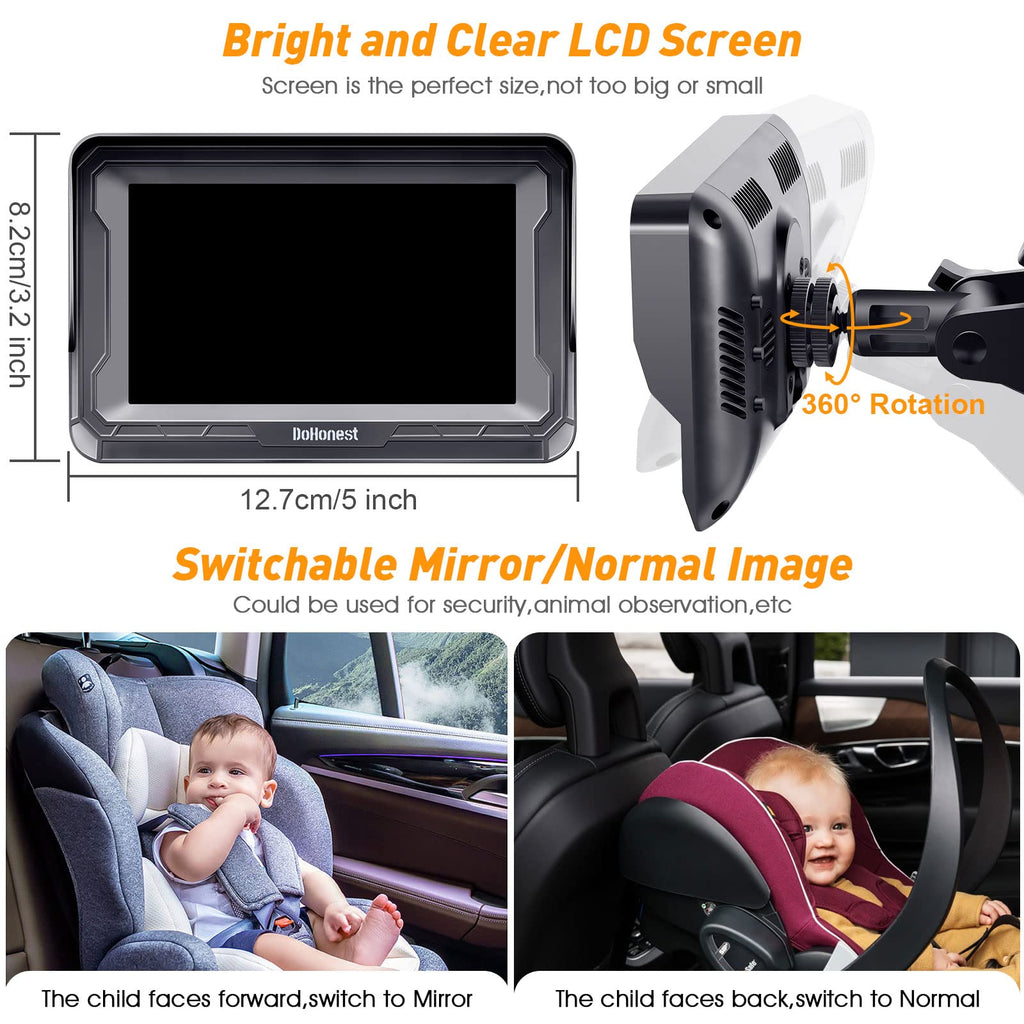 DoHonest Baby Car Camera HD 1080P: Rear Facing Car Baby Monitor Clear Image