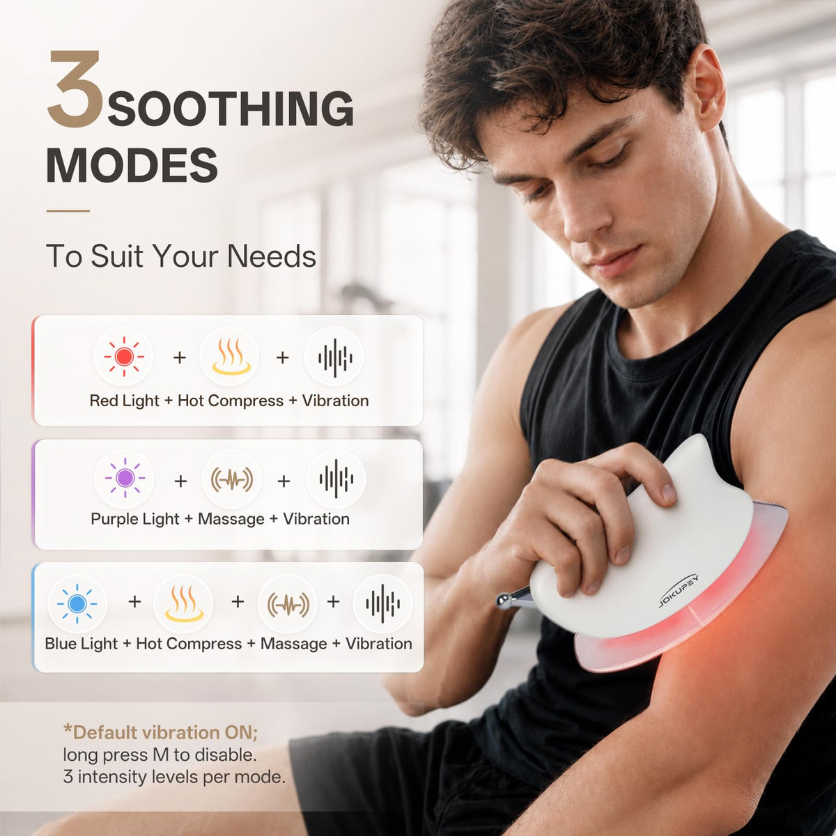 Jokupey Electric Muscle Scraper Tool with Heating & Vibration,White