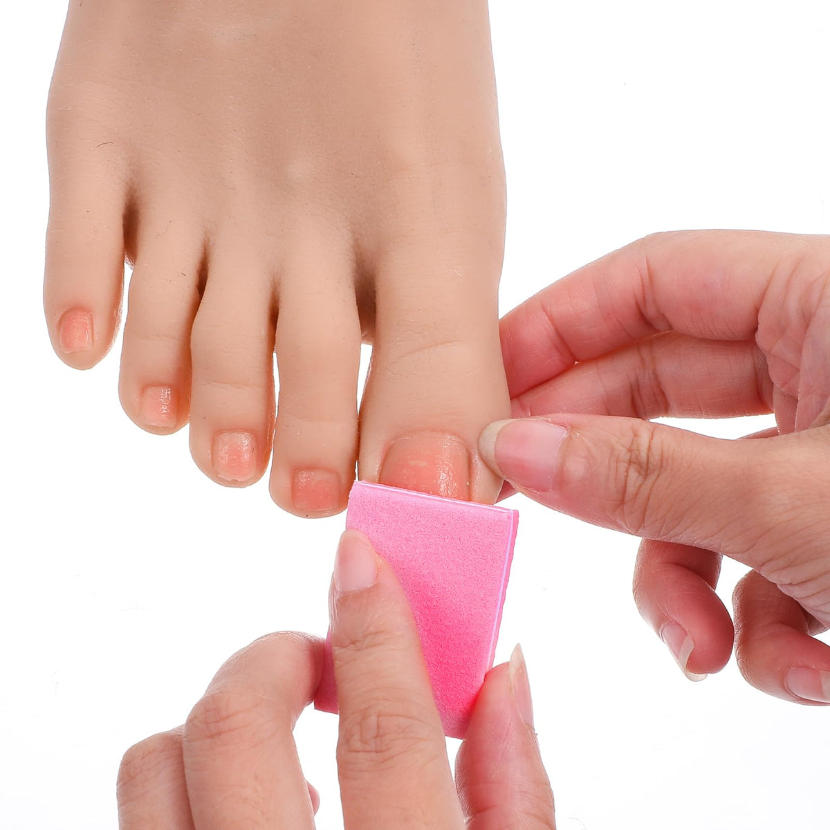 400 Pcs Sponge Nail Buffer Blocks for Acrylic Nails Pink