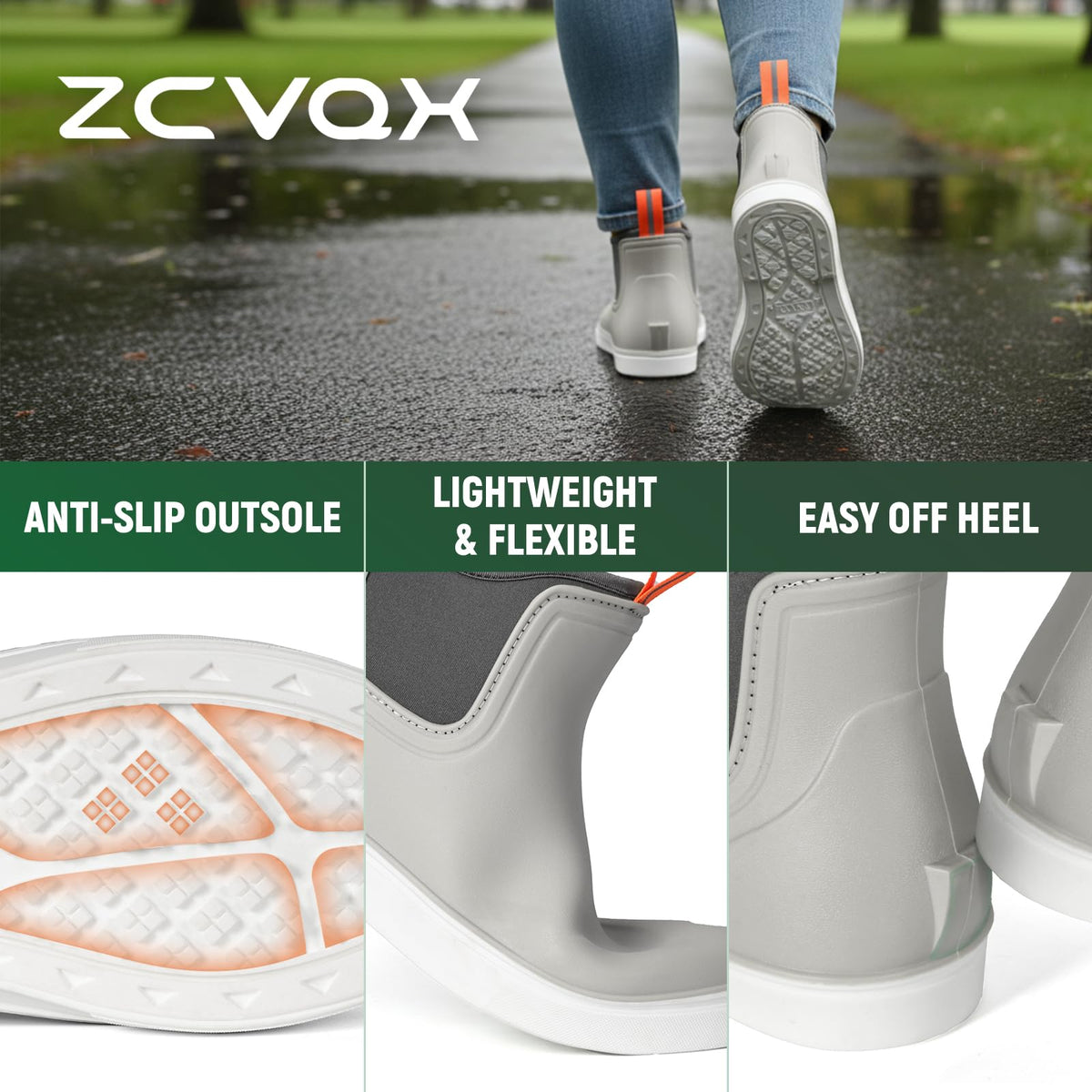 ZCVQX Women's Deck Boots Waterproof Ankle Rain Boots