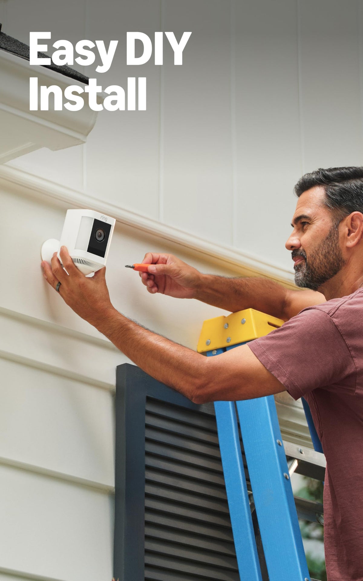 Ring Spotlight Cam Plus, Plug-In (newest model), Home or business security with HD video, Two-Way Talk, Color Night Vision, and Security Siren, White