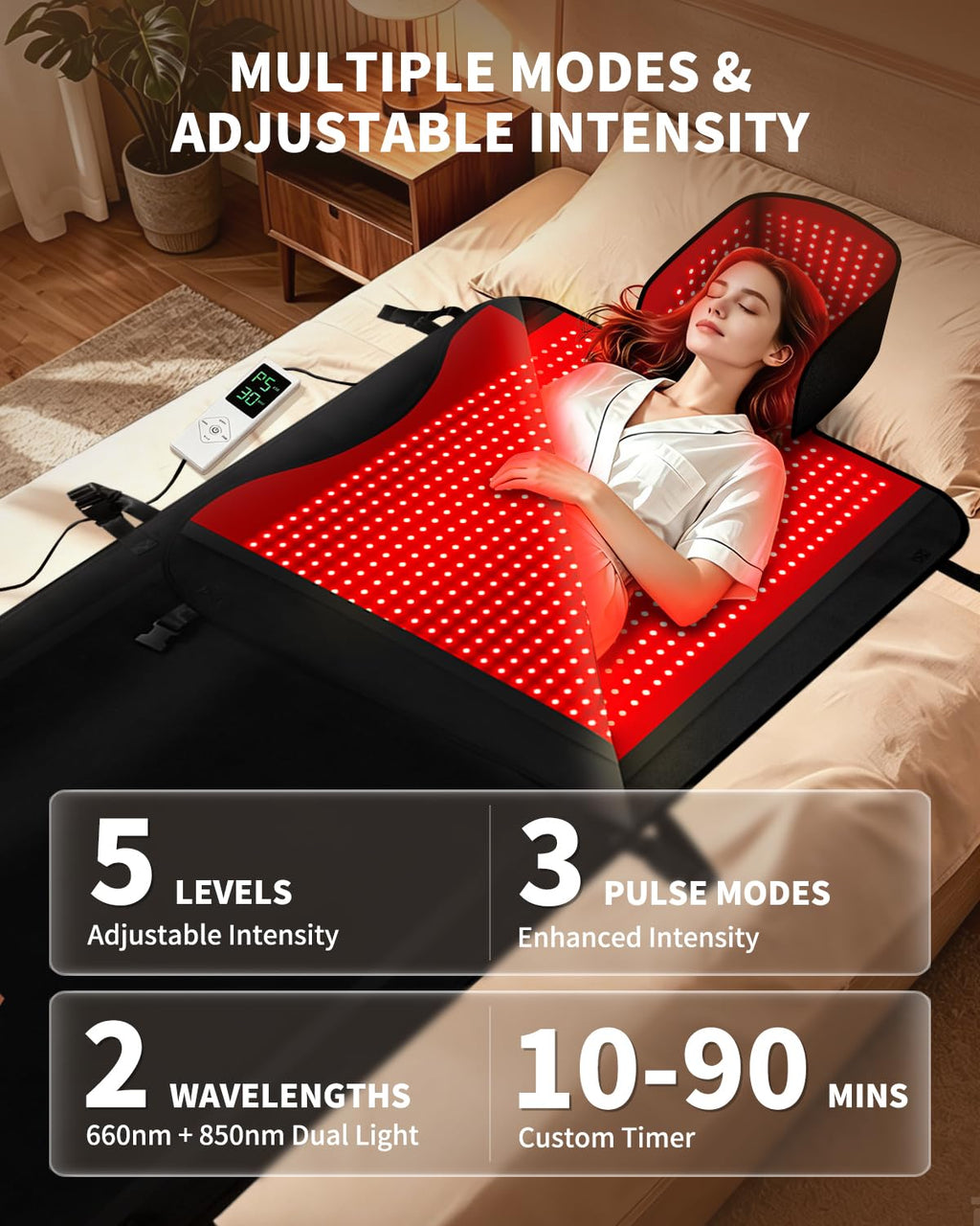 Largest 2980 LEDs Full Body Red Light Therapy Mat, 80.6"x35.7"