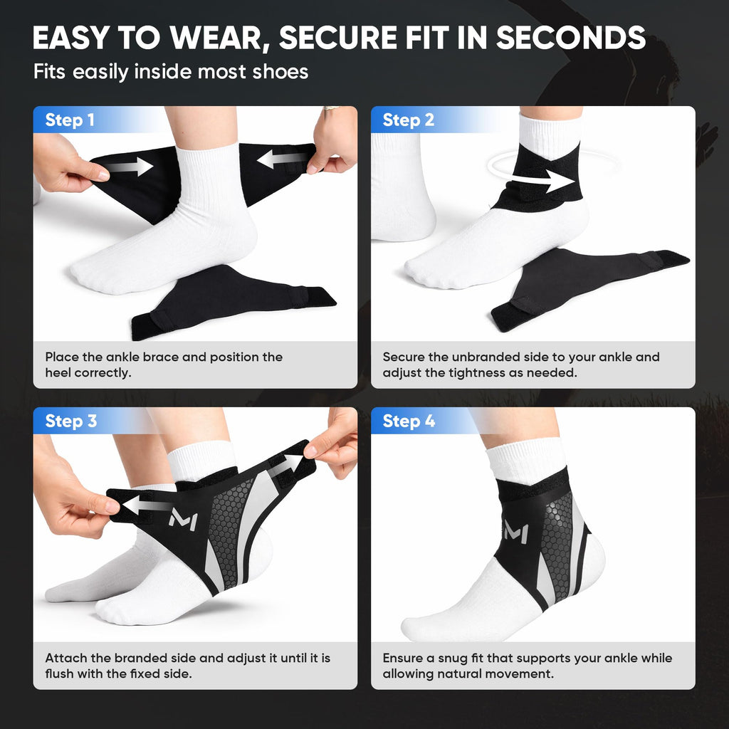 Qiknuny 2 Pack Ankle Brace Compression Support for Men Women, Adjustable Lace-Up Ankle Stabilizer with Straps, Breathable Support for Running, Basketball, Gym, Sprained Ankle & Daily Use, Purple