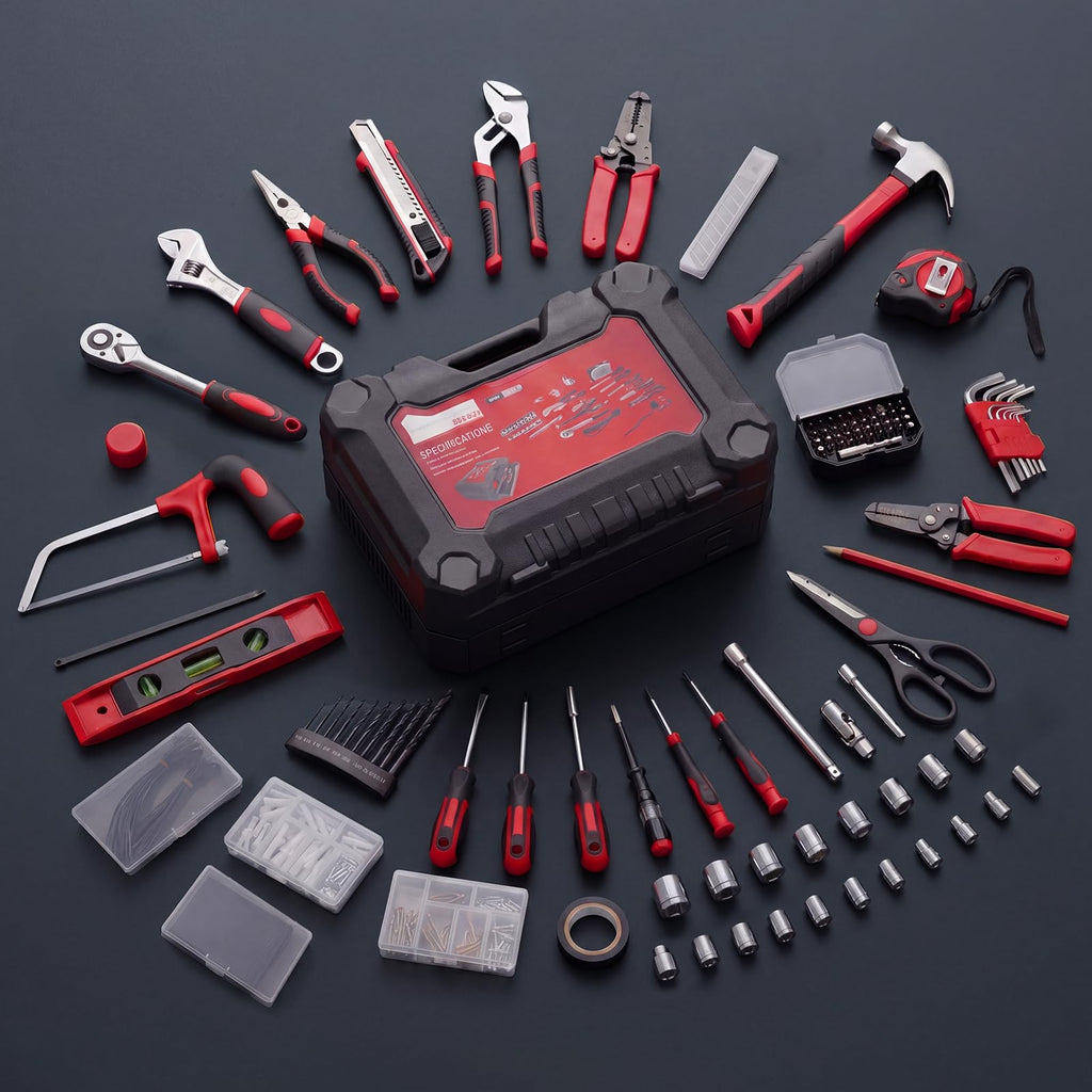 DUMOS 330-Piece Complete Homeowners Tool Box Set,Small Tool Kit for Home