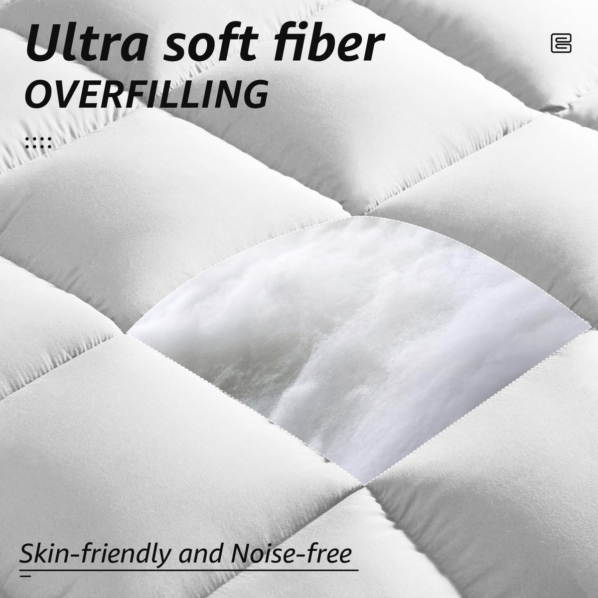 HYLEORY All Season Queen Size Bed Comforter - Cooling Goose Down Alternative Quilted Duvet Insert with Corner Tabs - Winter Warm - Machine Washable - White