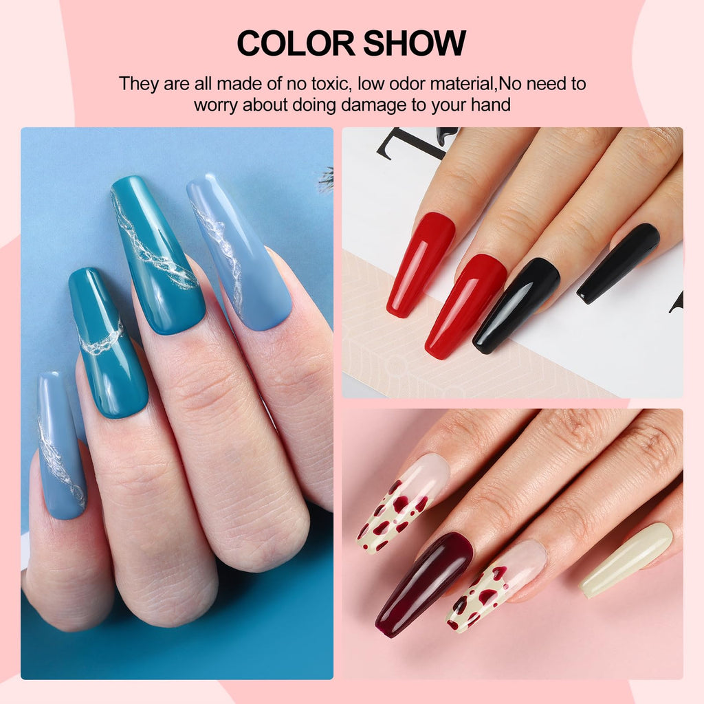 COSCELIA 53pcs Gel Nail Polish Kit with U V light Drill 35 Color Gel Polish