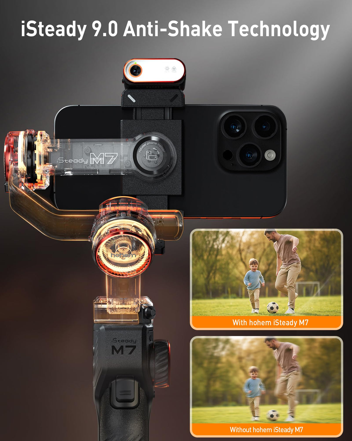 hohem iSteady M7 Gimbal Stabilizer for iPhone & Android, 3-Axis Gimbal