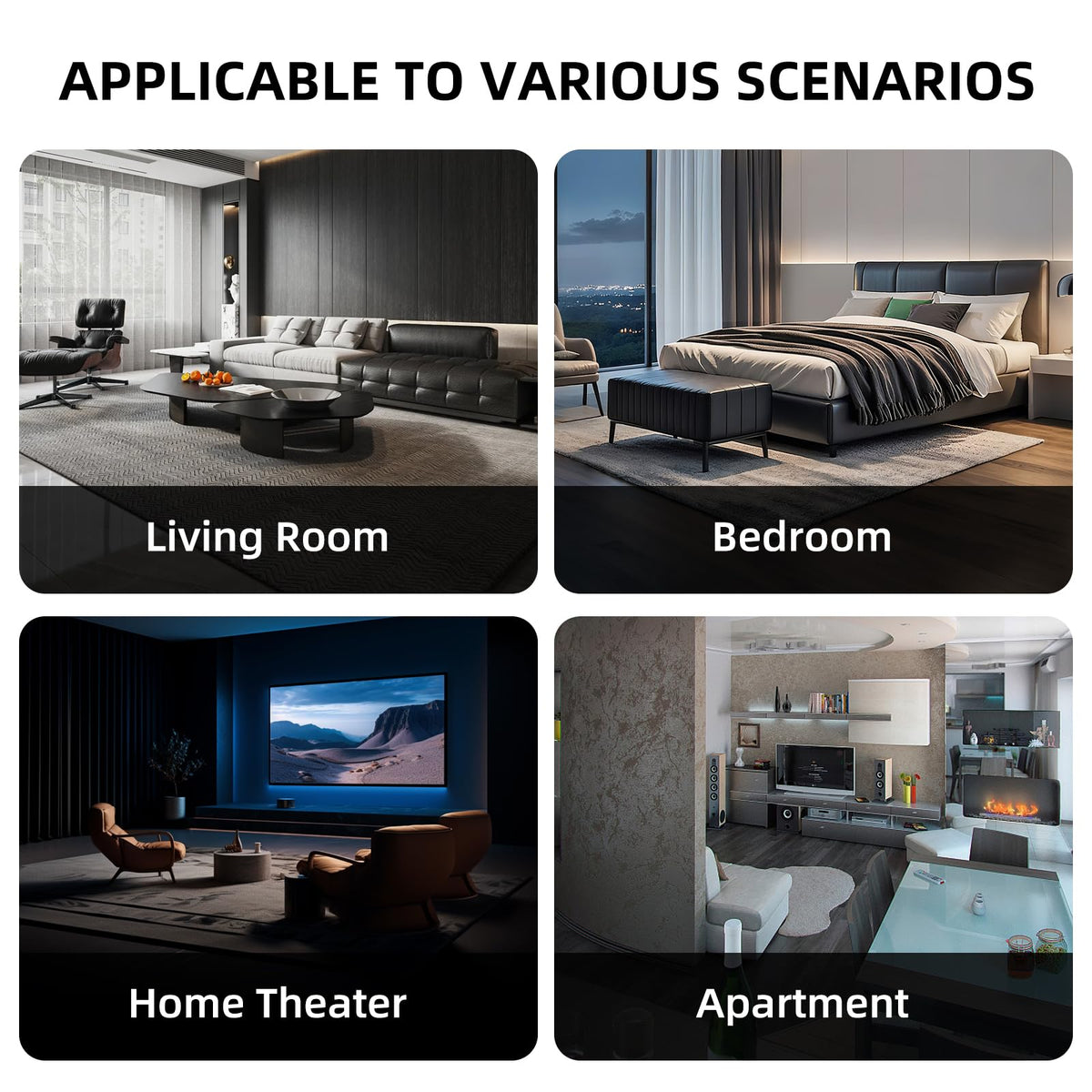 CANMOV Home Theater Seating with Adjustable Headrest with LED Lights, 3 Seat Power Reclining Sofa with Flip Backrest Design, Wireless Charger, Cup Holders, Reading Light and USB Charging Ports, Brown