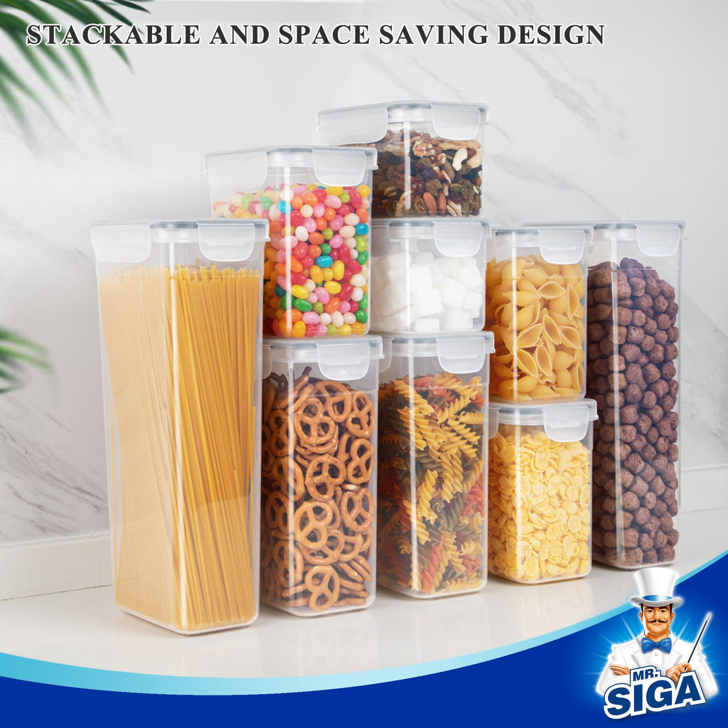 MR.SIGA 12 Pack Airtight Food Storage Container Set for Pantry Organization