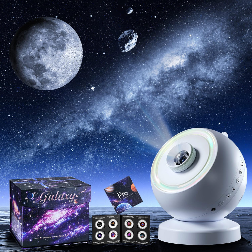 Star Galaxy Projector Night Light,29 Soothing Sounds Machine,16 HD Disc Planetarium Ocean Room Ceiling Projector Led Lights for Bedroom,Remote Timer Mood Sensory Light for Kids,Gifts for Boys & Girls