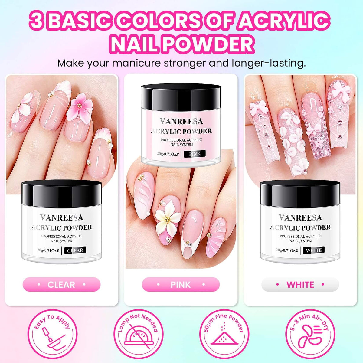 VANREESA Complete Nail Kit- Acrylic Nail Kit with 60 Colors Gel Nail Polish