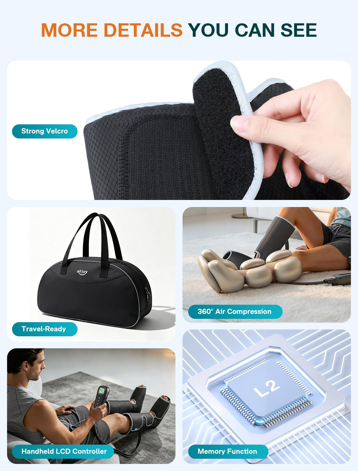 ALLJOY Leg Massager for Circulation and Pain Relief FSA,Gifts for Men Women
