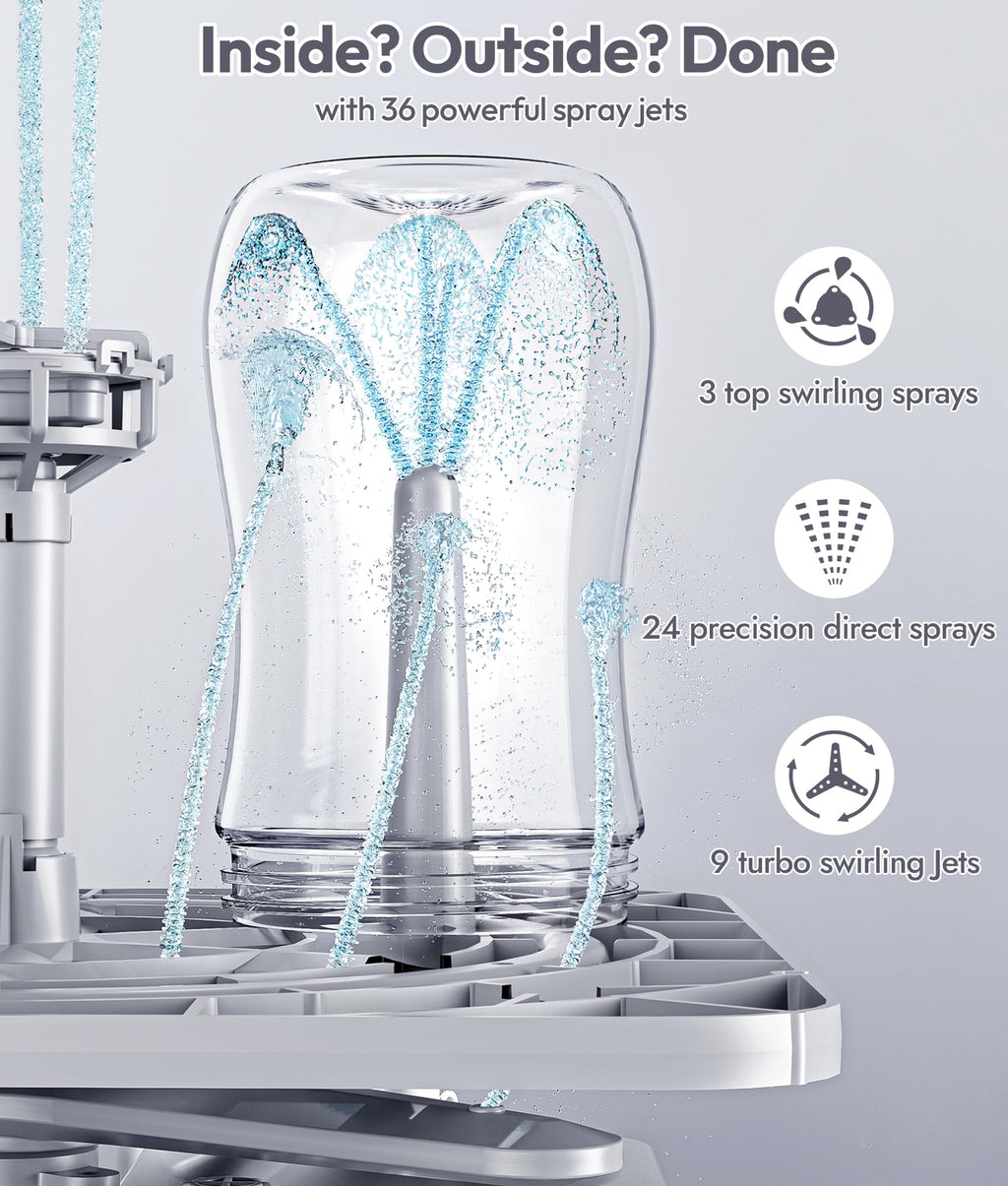 NCVI Large Baby Bottle Washer, Sterilizer and Dryer, Holds 6 Bottles