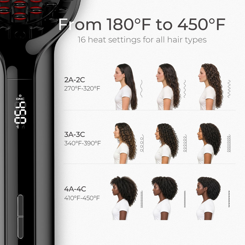 TYMO Hair Straightener Brush - Ionic Plus Straightening Brush for Women