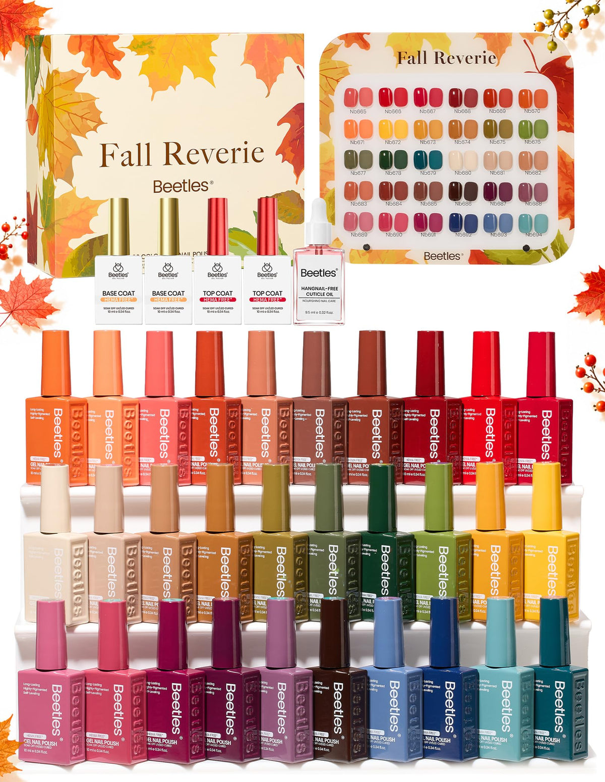 Beetles Retro Reverie Gel Polish Box, Beetles Fall Nails Hema-Free