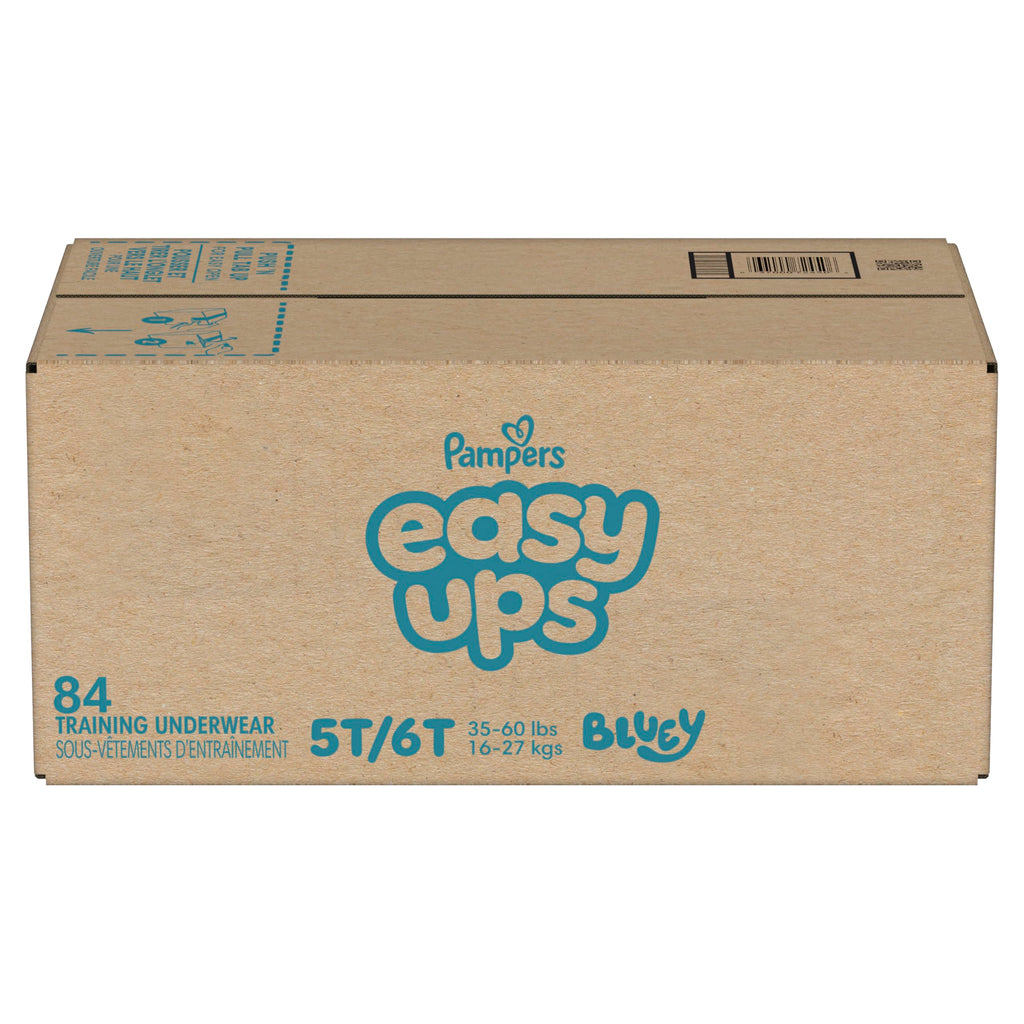 Easy Ups Girls & Boys Potty Training Pants, Size 7 (5T-6T), 84 Count, Bluey Absorbent Pull Up Training Underwear, Up to 100% Leakproof Day and Night, Hypoallergenic