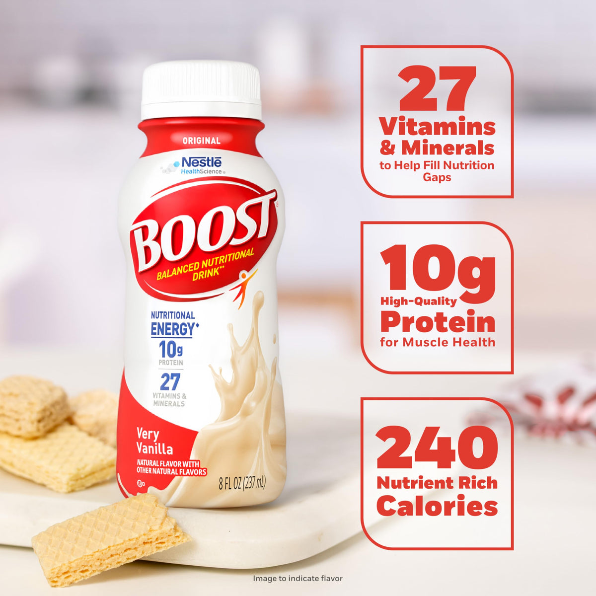 BOOST Original Nutritional Shake, Ready to Drink, Very Vanilla, 24 Pack