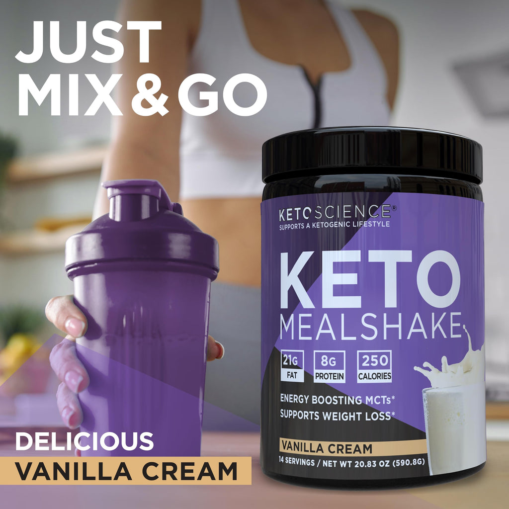 Keto Science Ketogenic Meal Shake Chocolate and Vanilla Dietary Supplement, Rich in MCTs and Protein, Packed with Collagen, Vitamins and Minerals, Keto and Paleo Friendly, (28 servings), 2 Pack