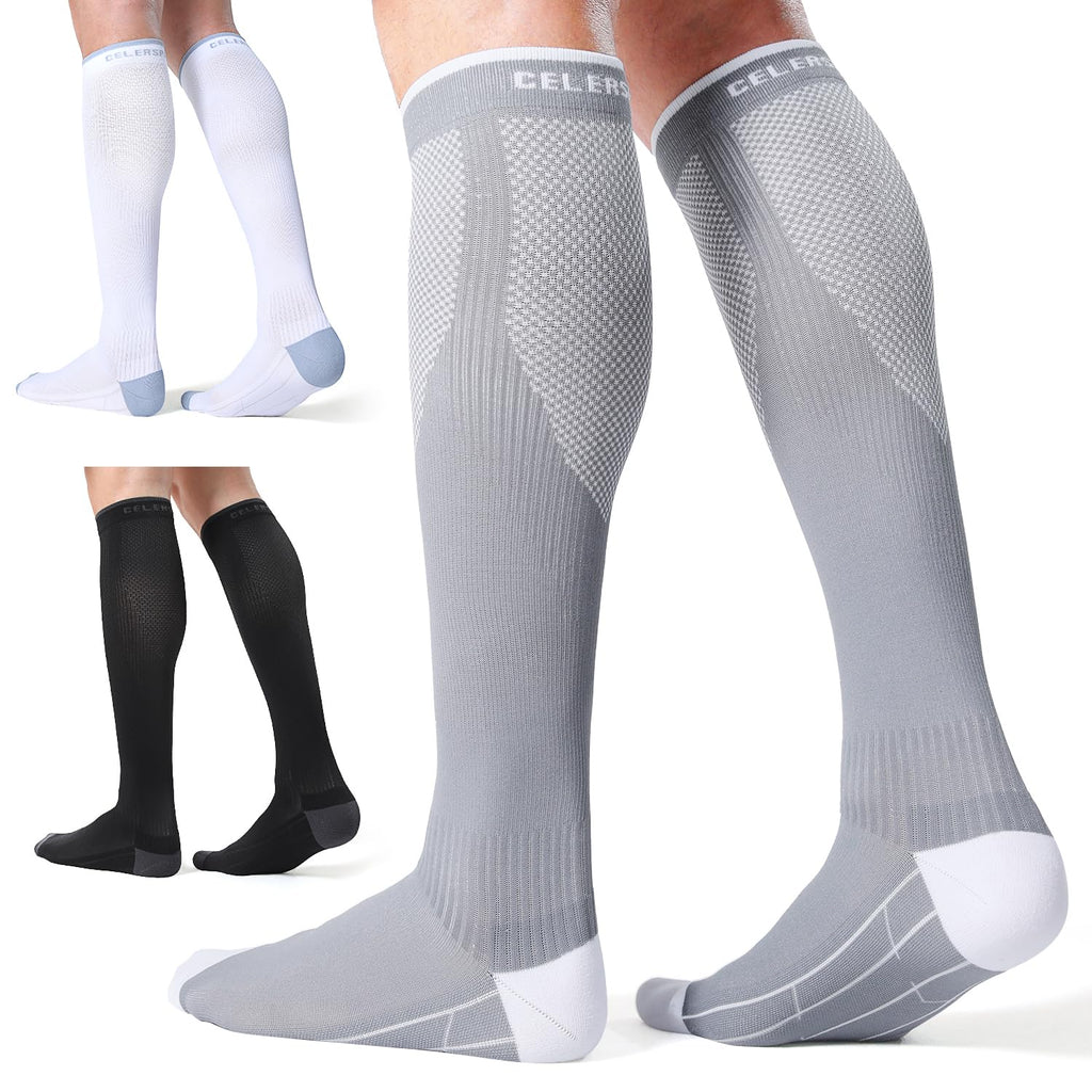 CS CELERSPORT 3 Pairs Compression Socks Men & Women 20-30mmHg for Flying