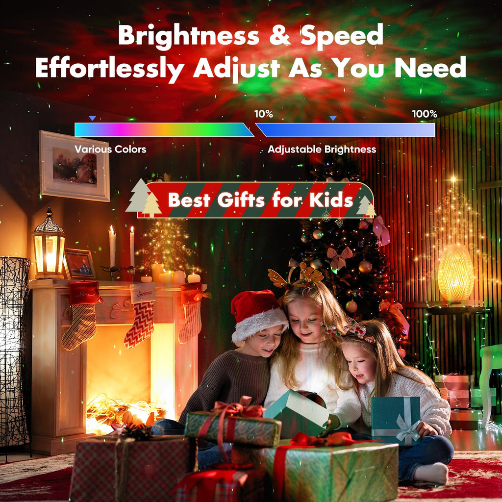 Northern Galaxy Light Aurora Projector with 33 Light Effects, Night Lights LED Star Projector for Bedroom Nebula Lamp, Remote Control, White Noises, Bluetooth Speaker for Parties Black
