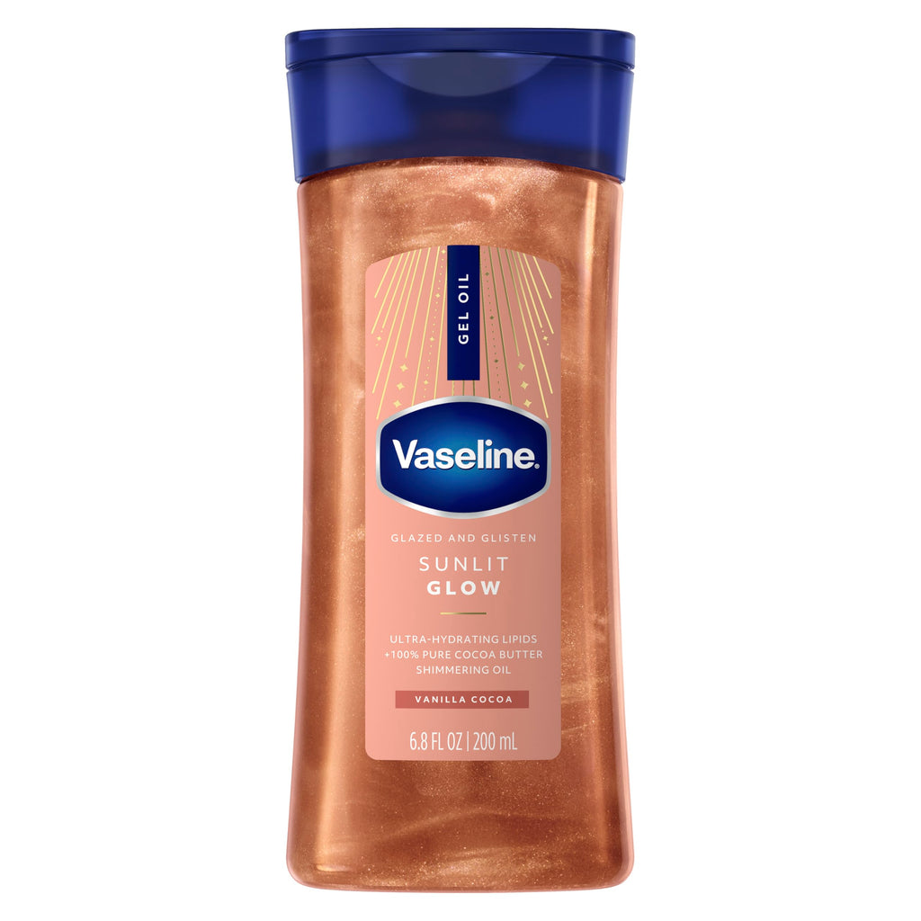 Vaseline Glazed and Glisten Sunlit Glow Body Gel Oil Shimmering 6.8oz 1ct