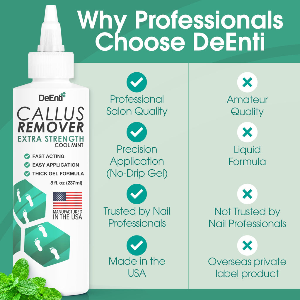 DeEnti Foot Callus Remover Gel, Dead Skin Remover for Feet, 8oz Cool Mint