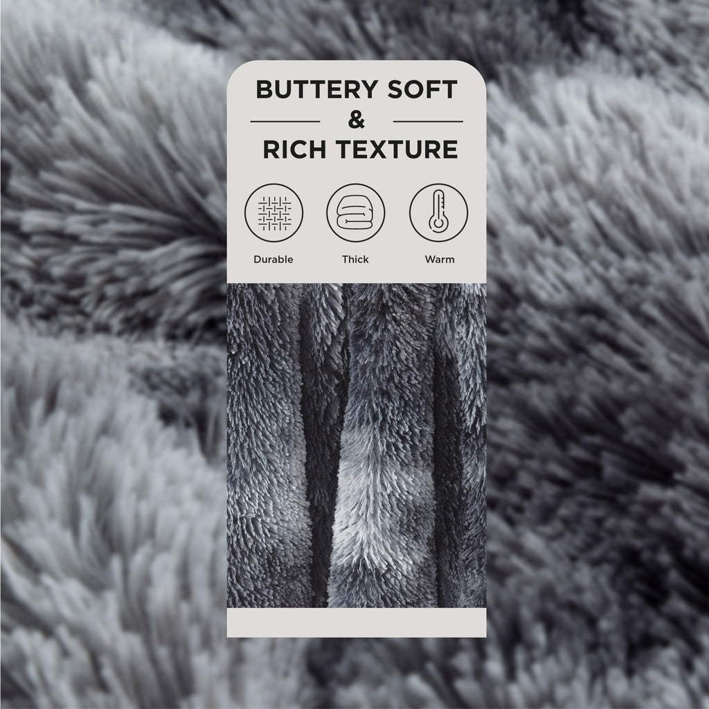 Bedsure Faux Fur Fluffy Fleece Sherpa Blanket Couch Throw Grey 50"x60"