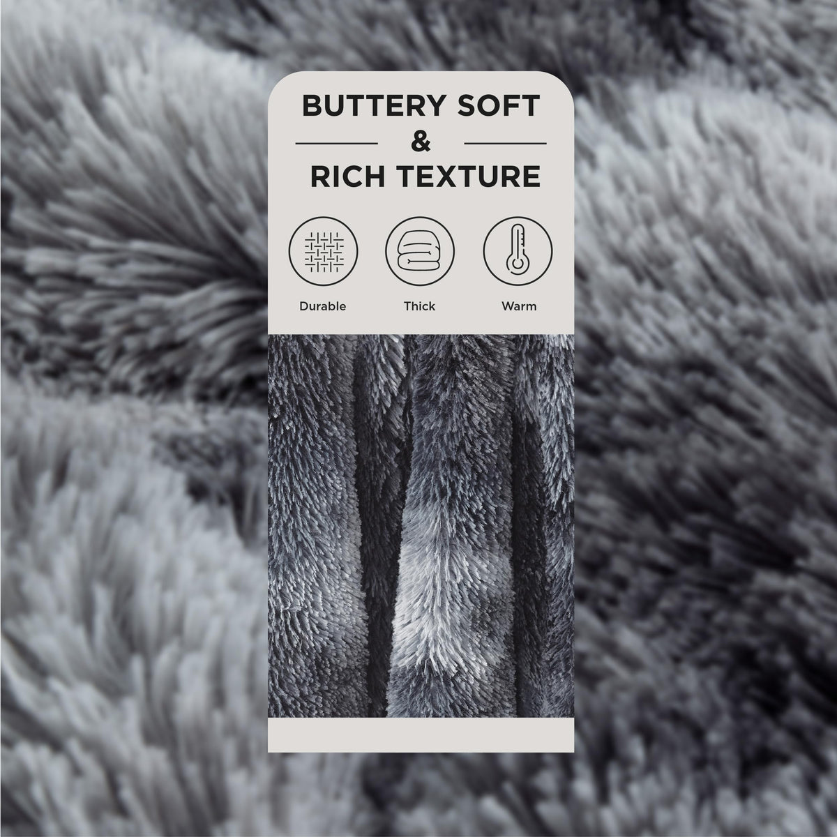 Bedsure Faux Fur Fluffy Fleece Sherpa Blanket Couch Throw Grey 50"x60"