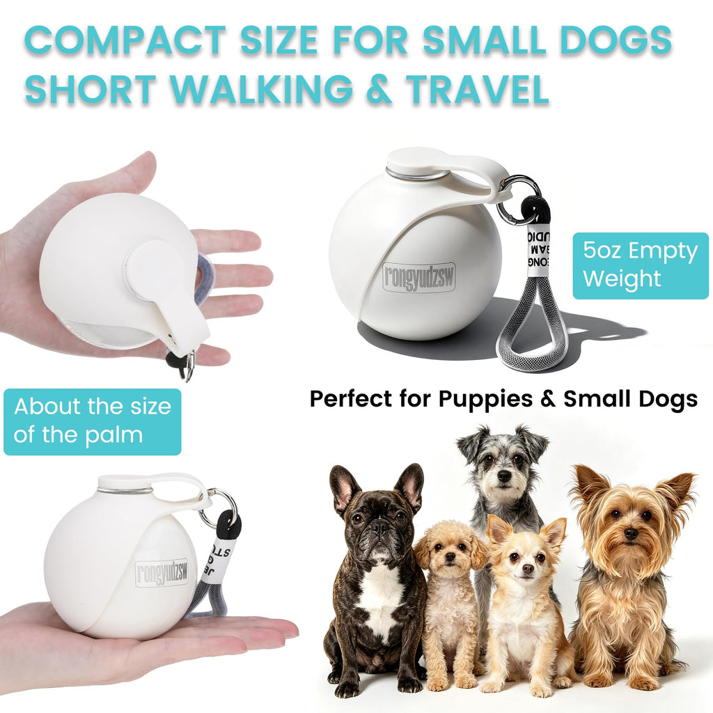 2-in-1 Portable Dog Water Bottle with Bowl, 285 ml, Leak-Proof Stainless Steel Dog Travel Water Bottle with Silicone Foldable Bowl, Suitable for Small Dogs on Walks and Outdoor Hikes