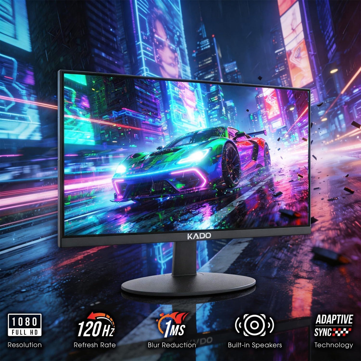 Kado 2-Pack Dual 22" 1920x1080 120Hz 105% sRGB FHD Computer Monitor