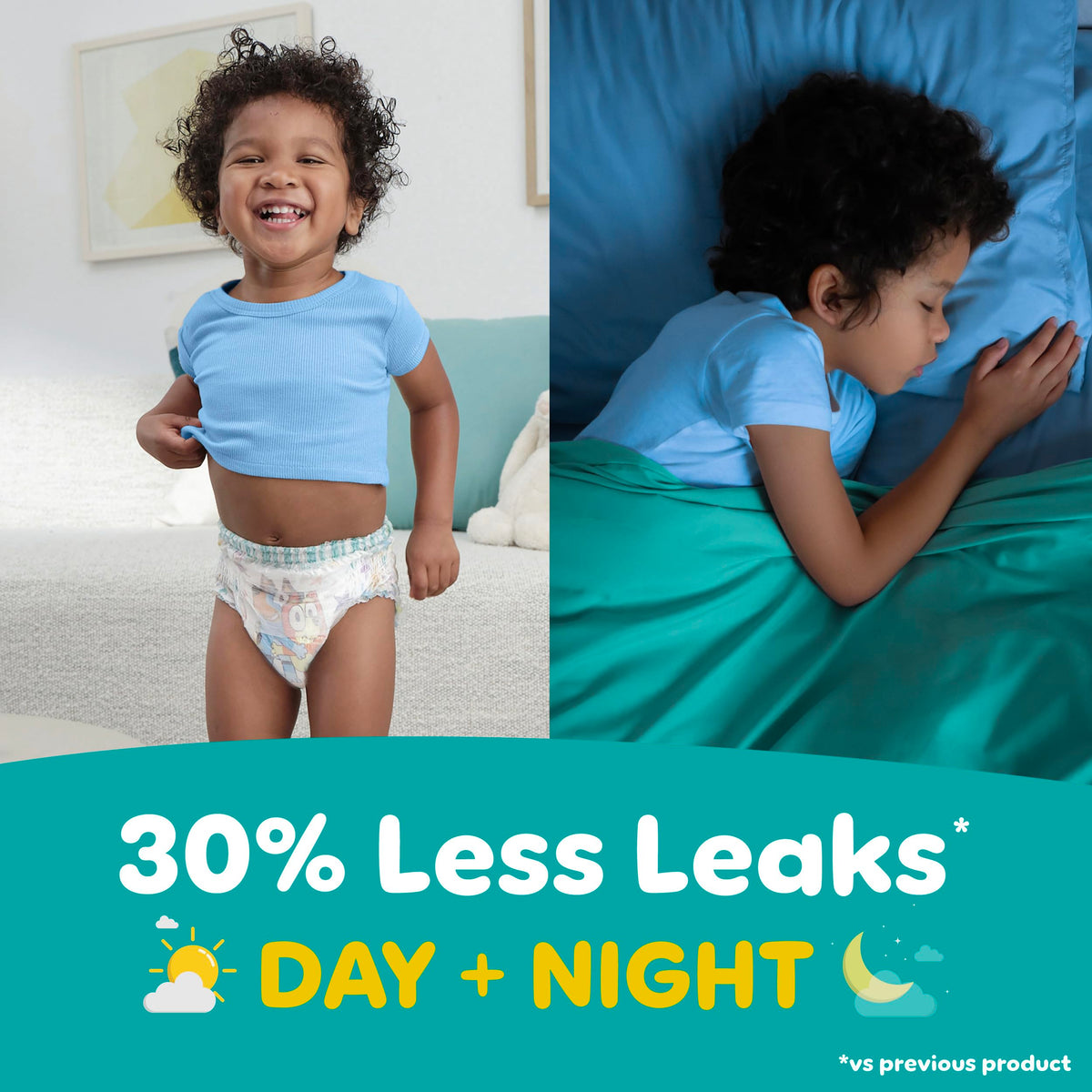 Easy Ups Girls & Boys Potty Training Pants, Size 7 (5T-6T), 84 Count, Bluey Absorbent Pull Up Training Underwear, Up to 100% Leakproof Day and Night, Hypoallergenic
