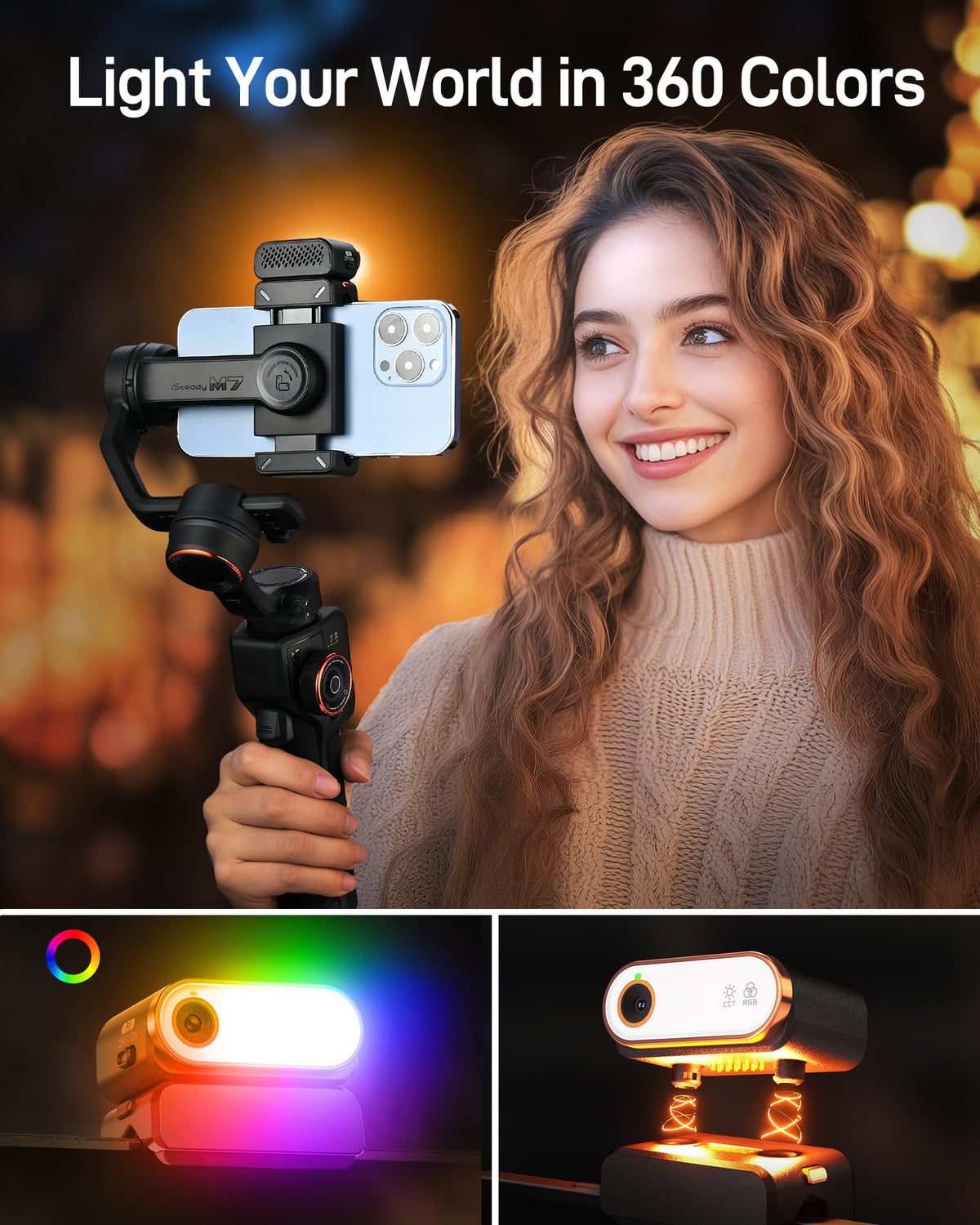 hohem iSteady M7 Gimbal Stabilizer for iPhone & Android, 3-Axis Gimbal