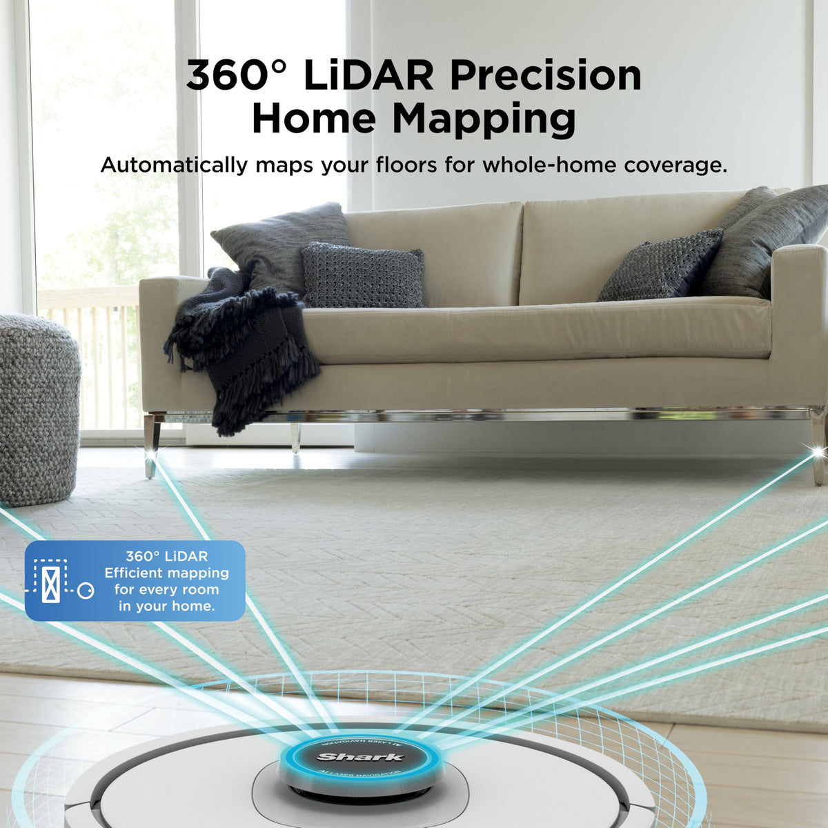 Shark AV2511AE AI Ultra Robot Vacuum, Black/Silver, Carpet and Hard Floor