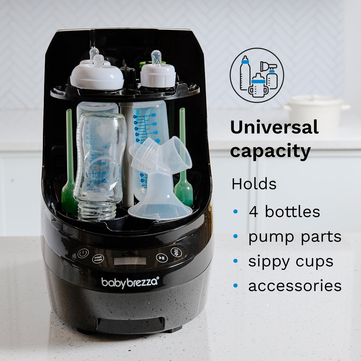 Baby Brezza Baby Bottle Washer Pro - Clinically Proven Better Cleaning
