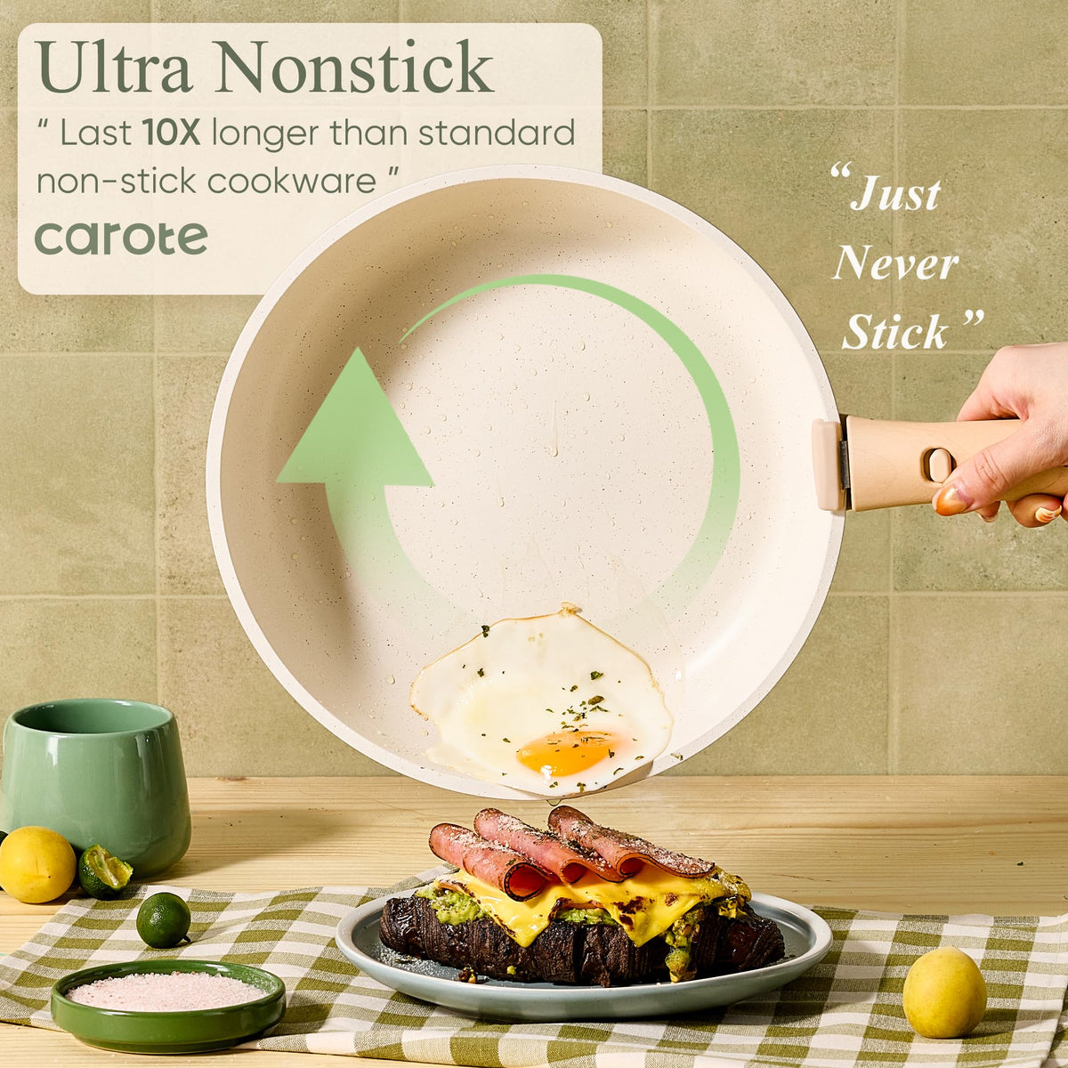 CAROTE 25pcs Pots and Pans Set Non Stick, Cookware Set Detachable Handle