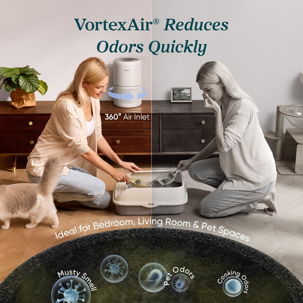 Levoit Air Purifier for Home Pets Hair Allergens in Bedroom Quiet Purifiers