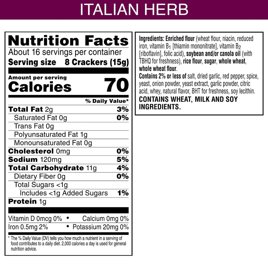Toasteds Flatbreads Crackers, Lunch Snacks, Party Snacks, Italian Herb (12 Boxes)