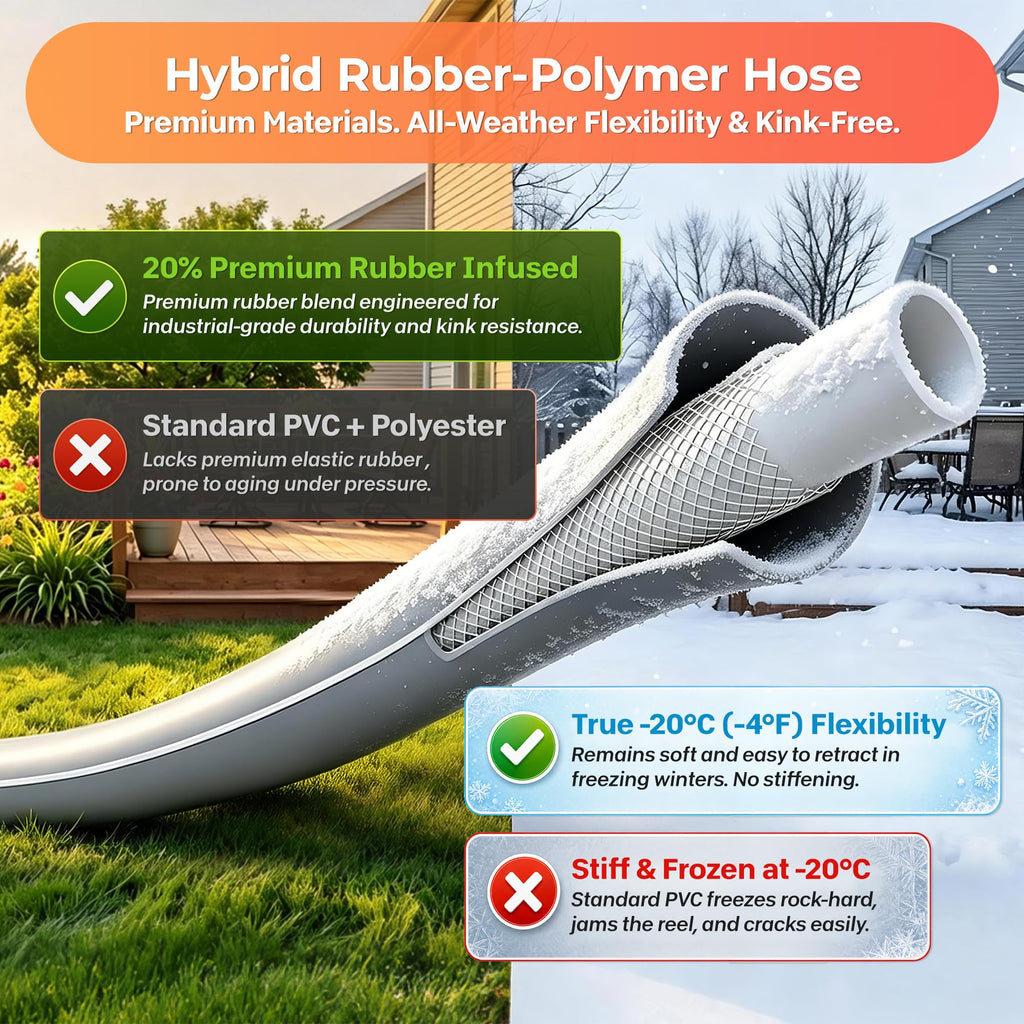 Ayleid Retractable Garden Hose Reel, 1/2"x100ft Wall Mount