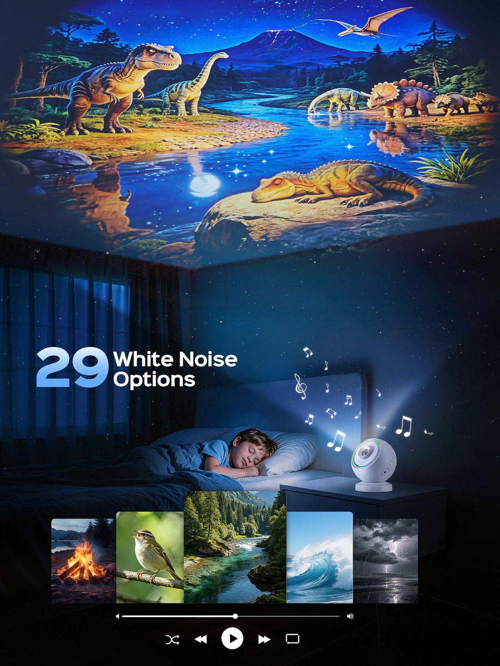 Star Galaxy Projector Night Light,29 Soothing Sounds Machine,16 HD Disc Planetarium Ocean Room Ceiling Projector Led Lights for Bedroom,Remote Timer Mood Sensory Light for Kids,Gifts for Boys & Girls