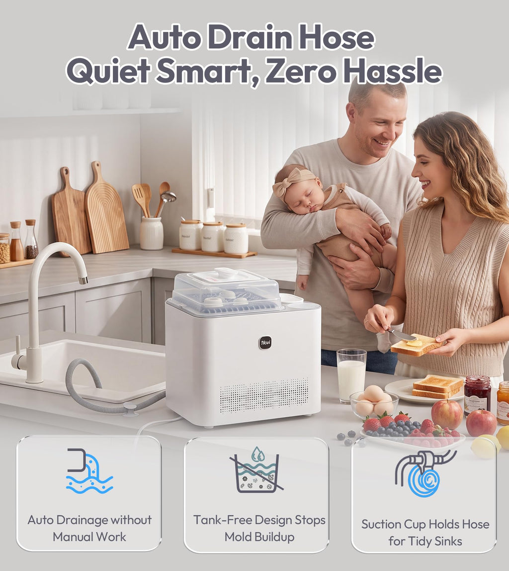 NCVI Large Baby Bottle Washer, Sterilizer and Dryer, Holds 6 Bottles