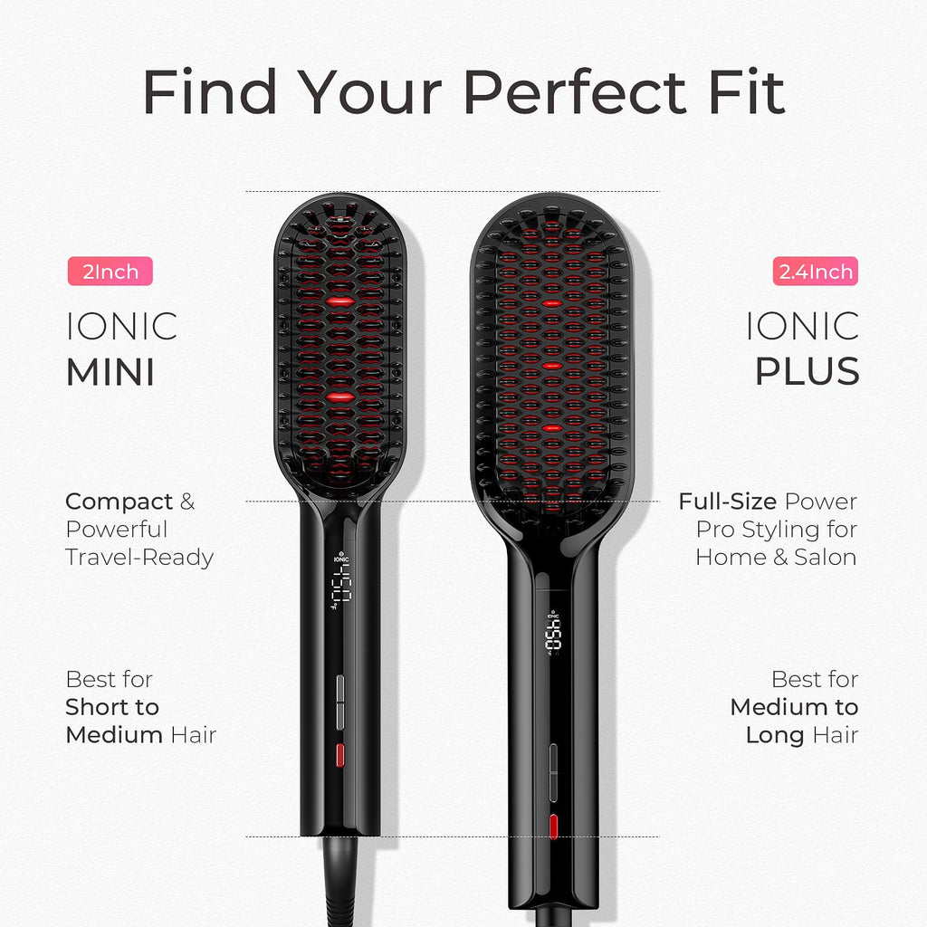 TYMO Hair Straightener Brush - Ionic Plus Straightening Brush for Women