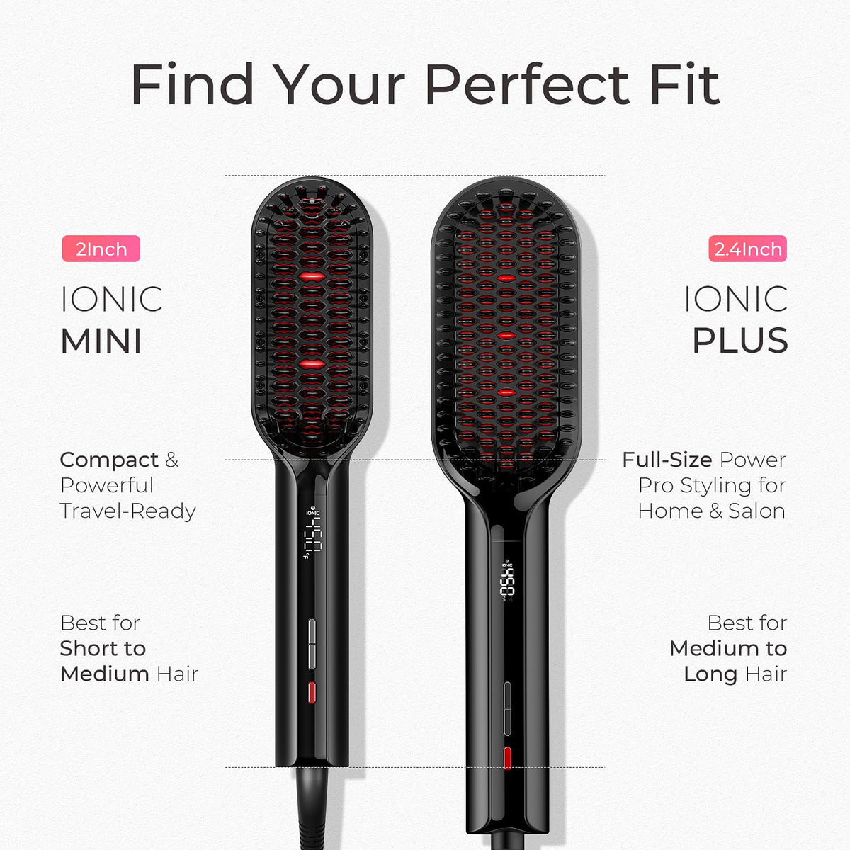 TYMO Hair Straightener Brush - Ionic Plus Straightening Brush for Women