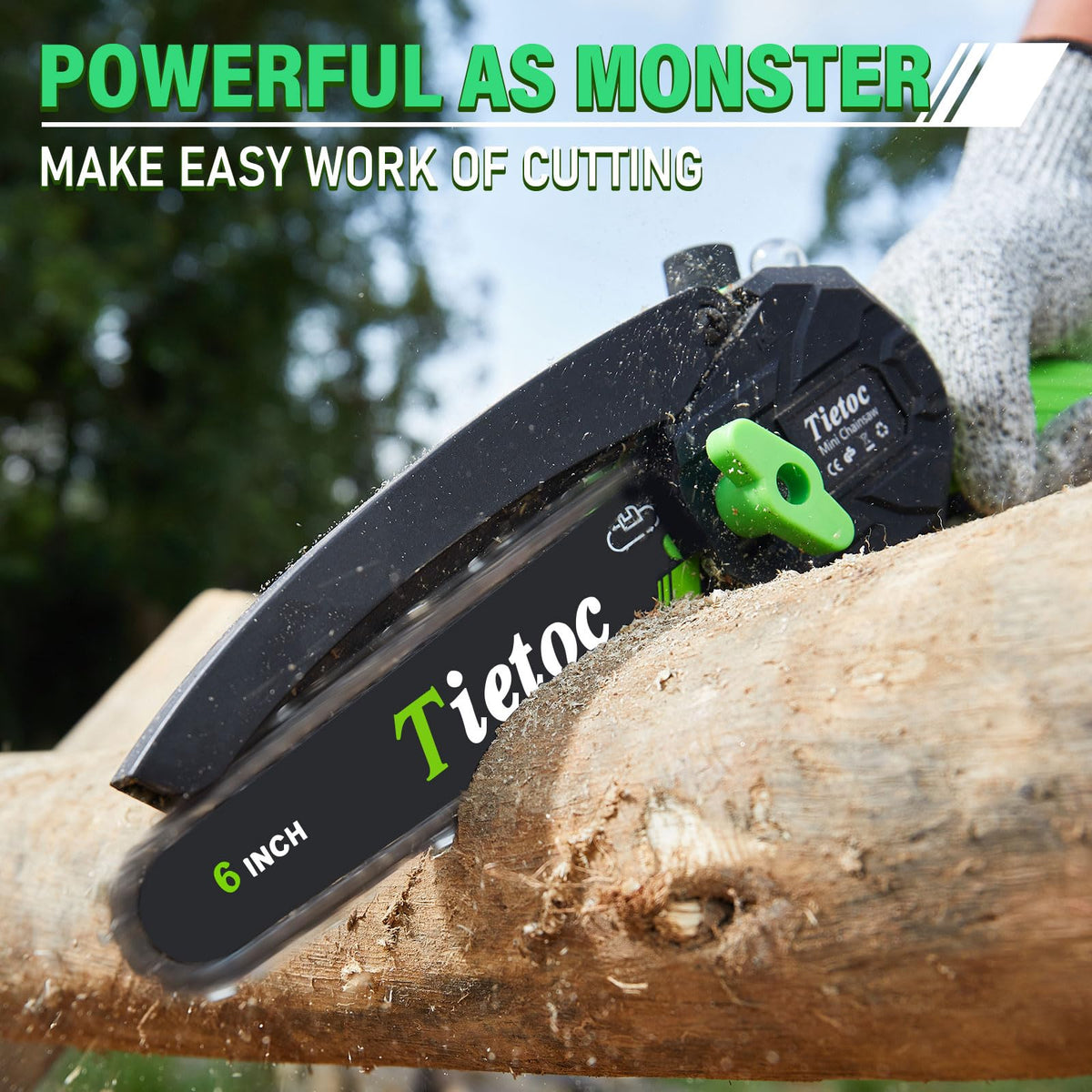 Tietoc Chainsaw 6 Inch Mini Electric Chainsaw Cordless Battery Powered, Hand Held Saw for Wood/Trees Trimming, Tools for Household and Garden, Chain Saw Gift for Men Dad Husband Fathers Gardener 2026