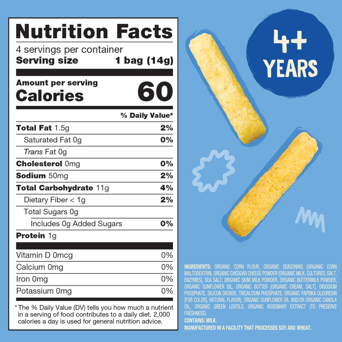Earth's Best Crispy Sticks Cheesy Mac Multipack, 1.97 Oz (Pack of 4)
