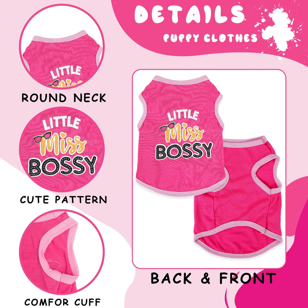 4 Pieces Chihuahua Clothes Cute Dog Clothes for Small Dogs Girl Puppy Shirt