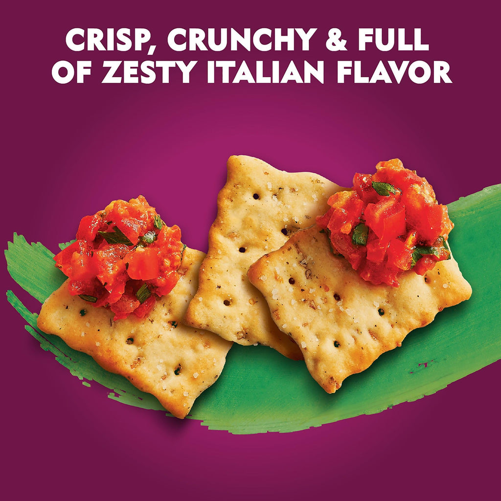 Toasteds Flatbreads Crackers, Lunch Snacks, Party Snacks, Italian Herb (12 Boxes)