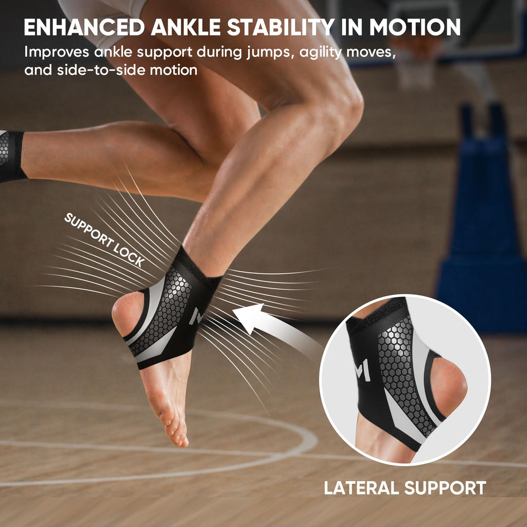 Qiknuny 2 Pack Ankle Brace Compression Support for Men Women, Adjustable Lace-Up Ankle Stabilizer with Straps, Breathable Support for Running, Basketball, Gym, Sprained Ankle & Daily Use, Purple